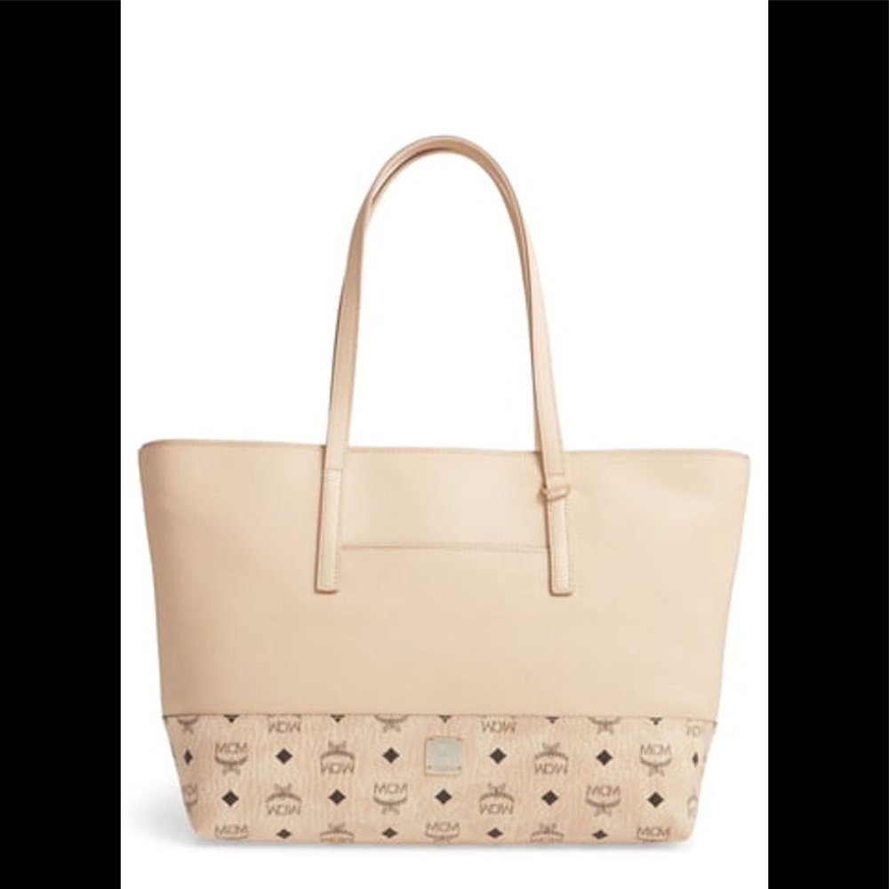 NWT MCM Vistoes Latte Beige Tote/Shopper Bag $995